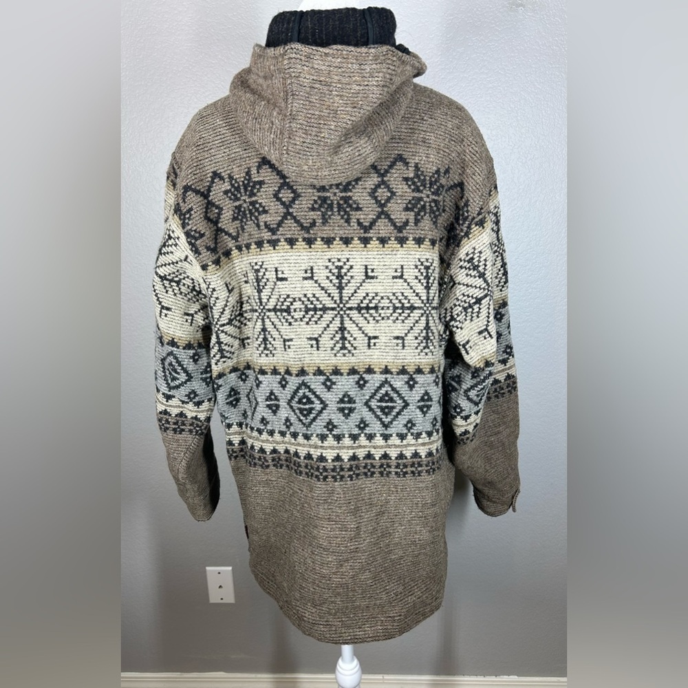 VINTAGE Woolrich Brown Fair Isle Patterned Utility Outdoor Jacket Rugged Sz XL - Picture 4 of 16